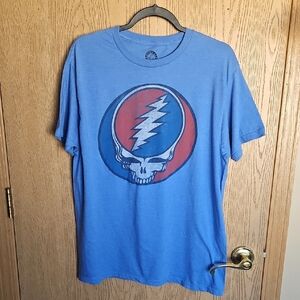 Retro Gratefull Dead Blue Graphic T-Shirt